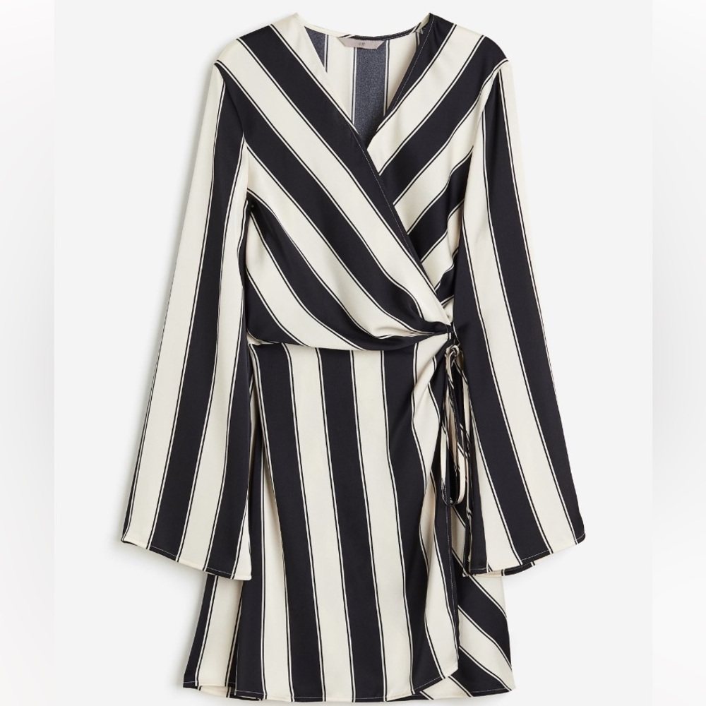 H&M satin wrap dress size L